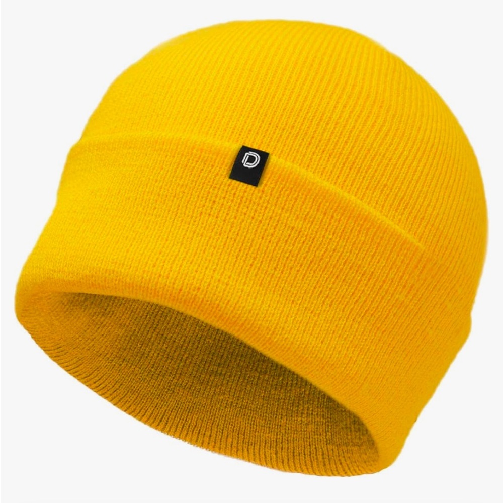 💛 NWT DALIX Cuff Beanie Cap hat 12" kids women yellow winter hat